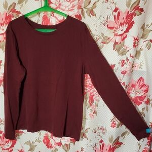 a new day Women's Deep Burgundy Long Sleeve Top Medium